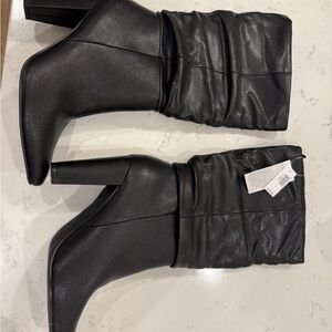 Black Banana Republic Women's Mid-Calf Slouchy Block Heel Boots